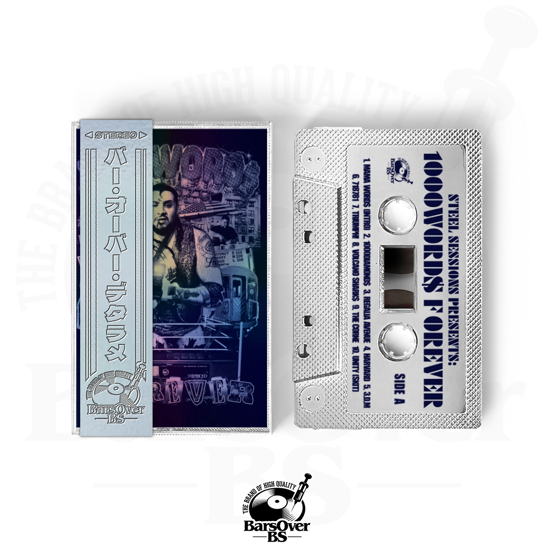 1000 Words - 1000 Word$ Forever (BarsOverBS Holographic Cassette Tape With Obi Strip) (Feat. Mickey Diamond, Estee Nack, Eto, FTF & More!) (ONLY 5 AVAILABLE)