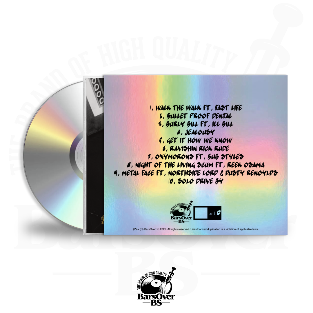 Chubs x Rob Viktum - 40 Cal Capone (BarsOverBS Holographic O-Card Jewel Case CD) (Glass Mastered)