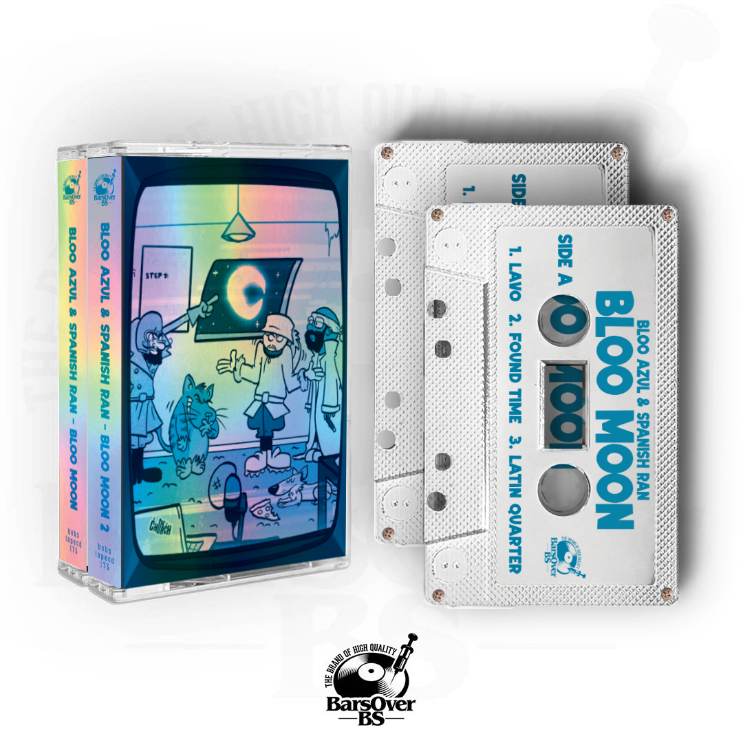 Bloo Azul x Spanish Ran - Blue Moon 2 + Blue Moon 1 (Holographic O-Card Double Cassette Tape) (ONLY 5)