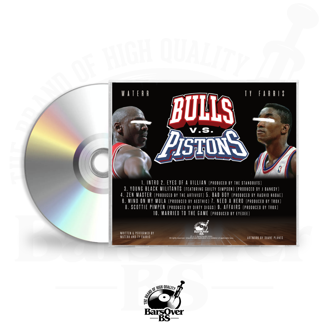 WateRR x Ty Farris - Bulls Vs Pistons (Jewel Case With Red Hand Held Game O-Card) (Glass Mastered CD's)