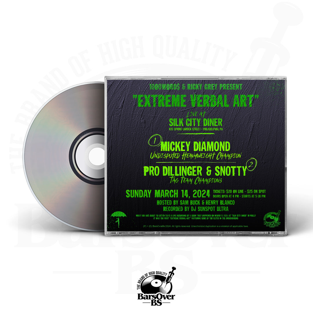 Mickey Diamond x Pro Dillinger x Snotty - Live At the Silk City Diner (LIVE ALBUM) Presented By 1000 Words & Ricky Grey (Jewel Case CD) (On Sale Till Midnight)