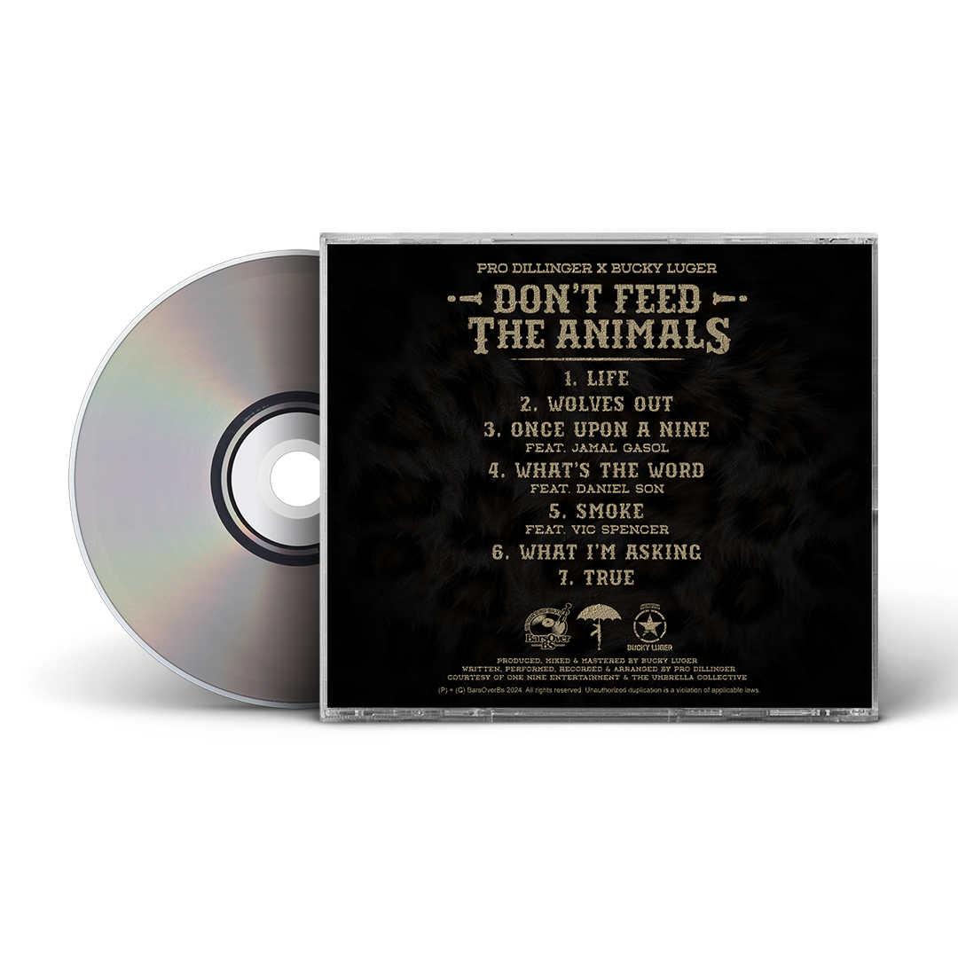 Pro Dillinger x Bucky Luger - Don't Feed The Animals (Jewel Case CD)