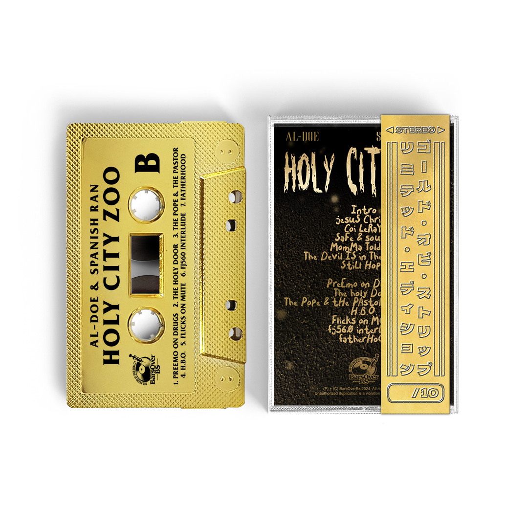 Al Doe x Spanish Ran - Holy City Zoo (Gold BarsOverBS Cassette Tape) (ONE PER PERSON/HOUSEHOLD)