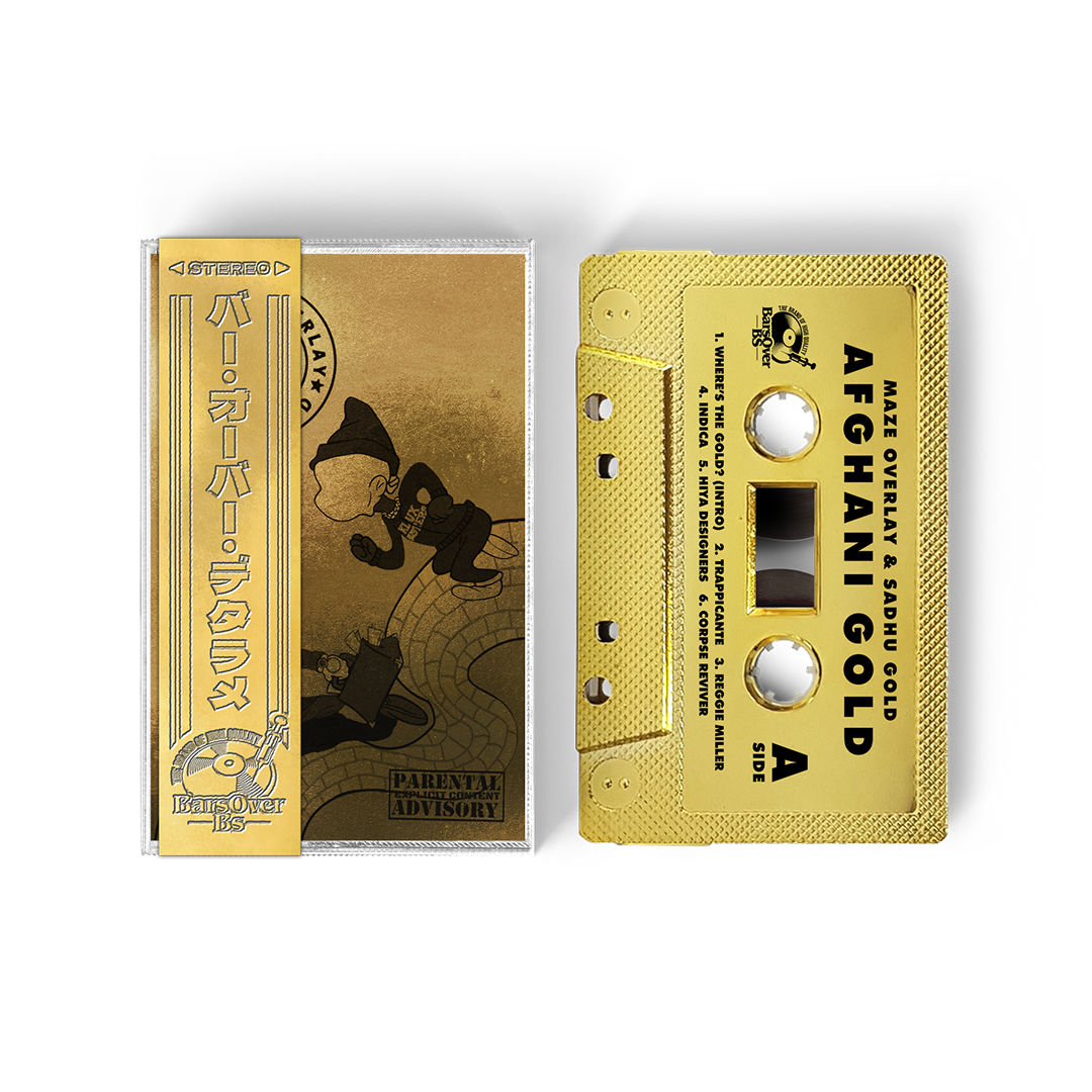 Maze Overlay x Sadhugold - Afghani Gold (Gold BarsOverBS Cassette Tape With Obi Strip)(1 PER CUSTOMER)  (Bonus Track Feat. Roc Marci Produced By WahrSeason)